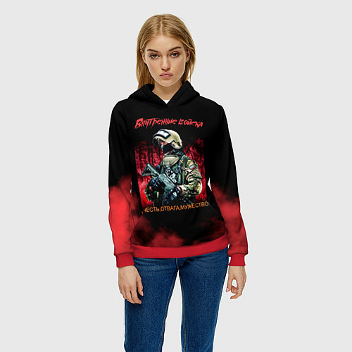 Женская толстовка Внутренние войска / 3D-Красный – фото 3