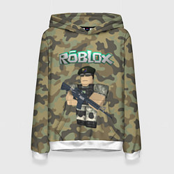 Толстовка-худи женская Roblox 23 February Camouflage, цвет: 3D-белый