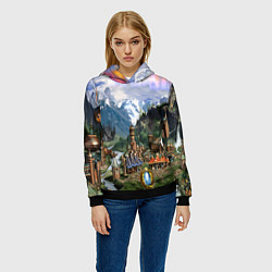 Толстовка-худи женская HEROES, цвет: 3D-черный — фото 2