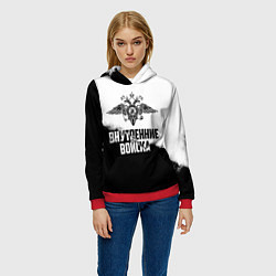 Толстовка-худи женская Внутренние Войска, цвет: 3D-красный — фото 2