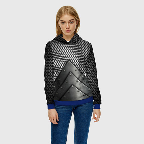Женская толстовка Броня металлическая / 3D-Синий – фото 3