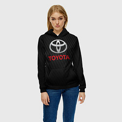 Толстовка-худи женская TOYOTA, цвет: 3D-черный — фото 2