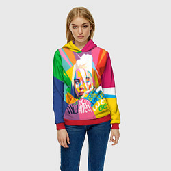 Толстовка-худи женская BILLIE EILISH, цвет: 3D-красный — фото 2