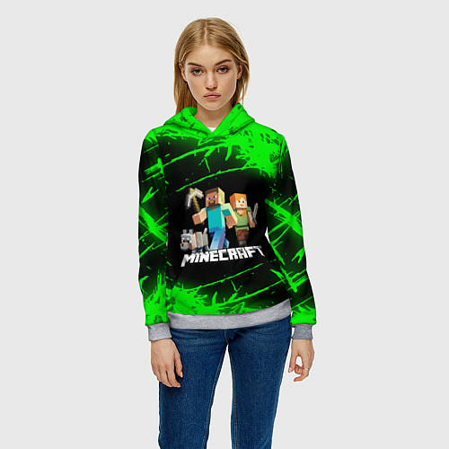 Женская толстовка MINECRAFT / 3D-Меланж – фото 3