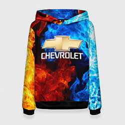 Толстовка-худи женская CHEVROLET, цвет: 3D-черный