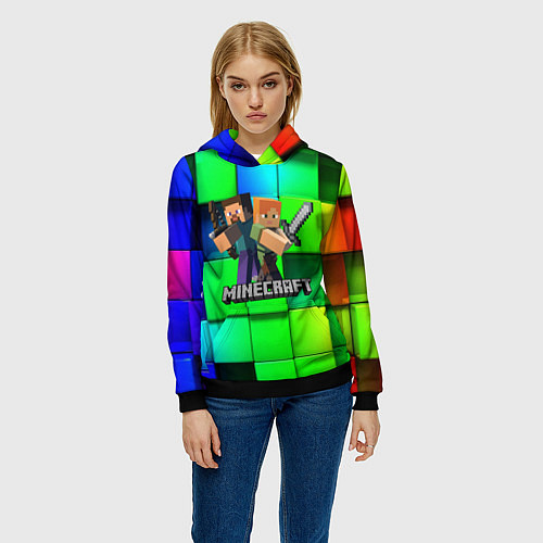 Женская толстовка MINECRAFT / 3D-Черный – фото 3