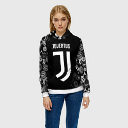 Толстовка-худи женская JUVENTUS, цвет: 3D-белый — фото 2