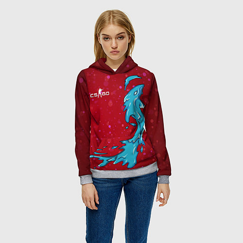 Женская толстовка CS GO Water Elemental / 3D-Меланж – фото 3