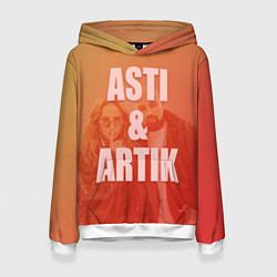 Толстовка-худи женская Artik & Asti, цвет: 3D-белый