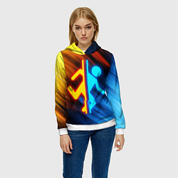 Толстовка-худи женская PORTAL, цвет: 3D-белый — фото 2