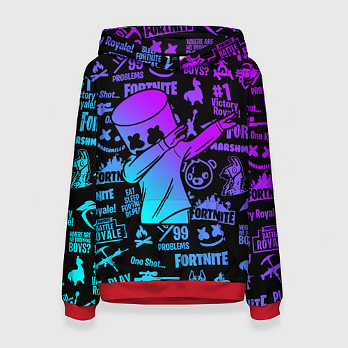 Женская толстовка FORTNITE X MARSHMELLO / 3D-Красный – фото 1