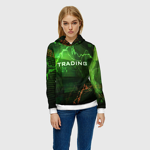 Женская толстовка Трейдинг 03 / 3D-Белый – фото 3