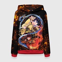 Толстовка-худи женская KIMETSU NO YAIBA, цвет: 3D-красный
