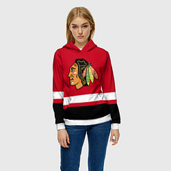 Толстовка-худи женская Chicago Blackhawks, цвет: 3D-белый — фото 2