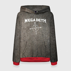 Толстовка-худи женская Megadeth, цвет: 3D-красный