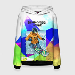 Толстовка-худи женская Сноуборд, цвет: 3D-черный