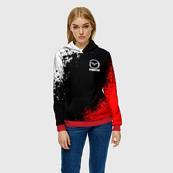 Толстовка-худи женская MAZDA, цвет: 3D-красный — фото 2