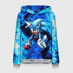 Толстовка-худи женская Blue Sonic, цвет: 3D-меланж