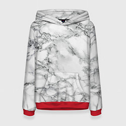 Толстовка-худи женская Мрамор, цвет: 3D-красный