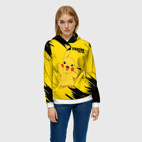 Женская толстовка PIKACHU: PIKA PIKA / 3D-Белый – фото 3