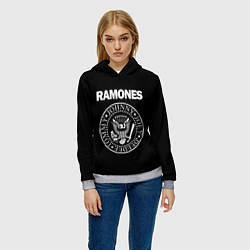 Толстовка-худи женская RAMONES, цвет: 3D-меланж — фото 2