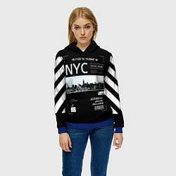 Толстовка-худи женская Off-White: NYC, цвет: 3D-синий — фото 2