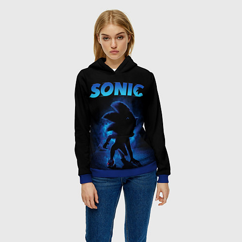 Женская толстовка Sonic in shadow / 3D-Синий – фото 3
