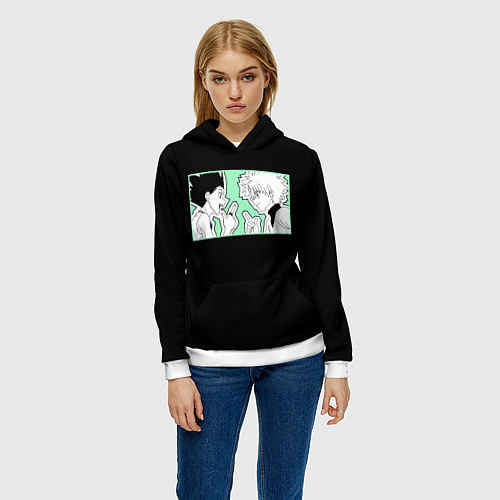 Женская толстовка Hunter x Hunter Гон и Киллуа / 3D-Белый – фото 3