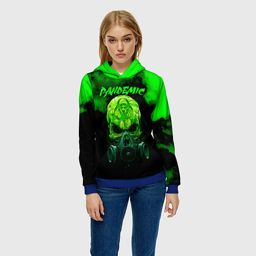 Женская толстовка Пандемия / 3D-Синий – фото 3