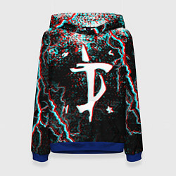 Толстовка-худи женская DOOM ETERNAL GLITCH, цвет: 3D-синий