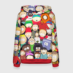 Толстовка-худи женская South Park персонажи, цвет: 3D-красный