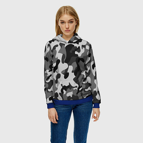 Женская толстовка ГОРОДСКОЙ КАМУФЛЯЖ / 3D-Синий – фото 3