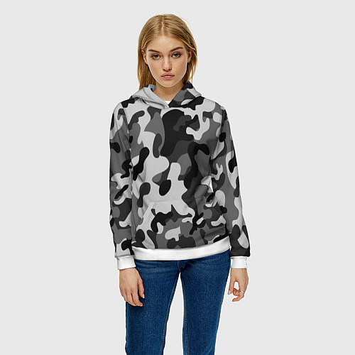 Женская толстовка ГОРОДСКОЙ КАМУФЛЯЖ / 3D-Белый – фото 3