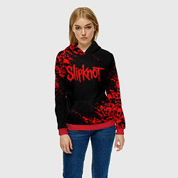Толстовка-худи женская SLIPKNOT, цвет: 3D-красный — фото 2