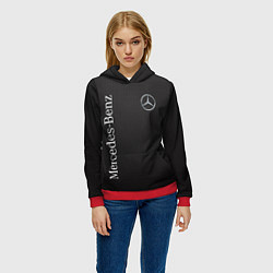 Толстовка-худи женская Mersedes, цвет: 3D-красный — фото 2