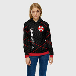 Толстовка-худи женская UMBRELLA CORP, цвет: 3D-красный — фото 2