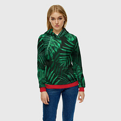 Толстовка-худи женская Я из джунглей, цвет: 3D-красный — фото 2