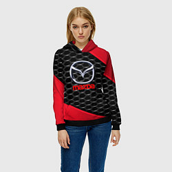 Толстовка-худи женская MAZDA, цвет: 3D-черный — фото 2
