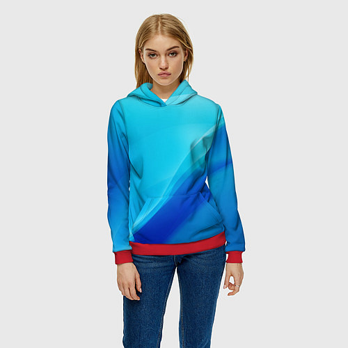 Женская толстовка Волна / 3D-Красный – фото 3