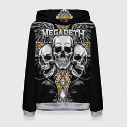 Толстовка-худи женская Megadeth, цвет: 3D-меланж