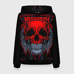 Толстовка-худи женская Megadeth, цвет: 3D-черный