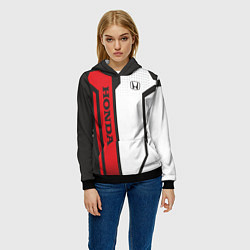 Толстовка-худи женская Honda Driver team, цвет: 3D-черный — фото 2