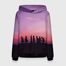 Толстовка-худи женская BTS, цвет: 3D-черный
