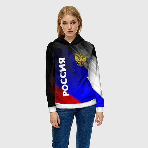 Женская толстовка РОССИЯ / 3D-Белый – фото 3