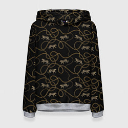 Толстовка-худи женская Versace Леопарды и цепи, цвет: 3D-меланж