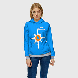 Толстовка-худи женская МЧС России, цвет: 3D-меланж — фото 2