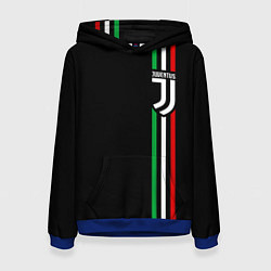 Толстовка-худи женская JUVENTUS, цвет: 3D-синий