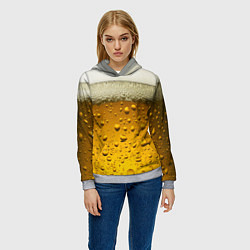Толстовка-худи женская ПИВО, цвет: 3D-меланж — фото 2