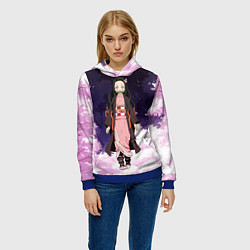 Толстовка-худи женская Незуко, цвет: 3D-синий — фото 2