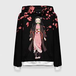 Толстовка-худи женская Незуко, цвет: 3D-белый